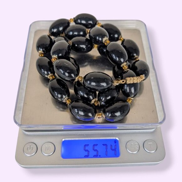 (2/$20) Vintage Black & Gold Beaded Necklace - Picture 5 of 5